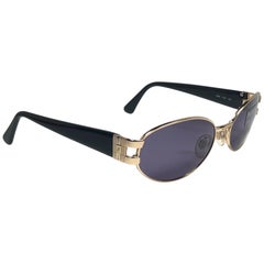 Vintage Yves Saint Laurent 6078 Oval Gold 1980's Paris Sunglasses