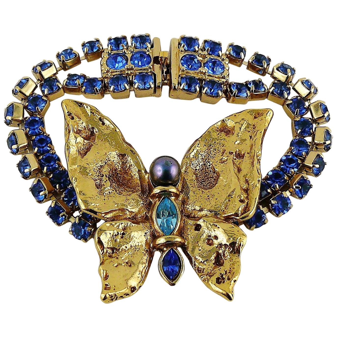Yves Saint Laurent YSL Vintage Jewelled Butterfly Bracelet