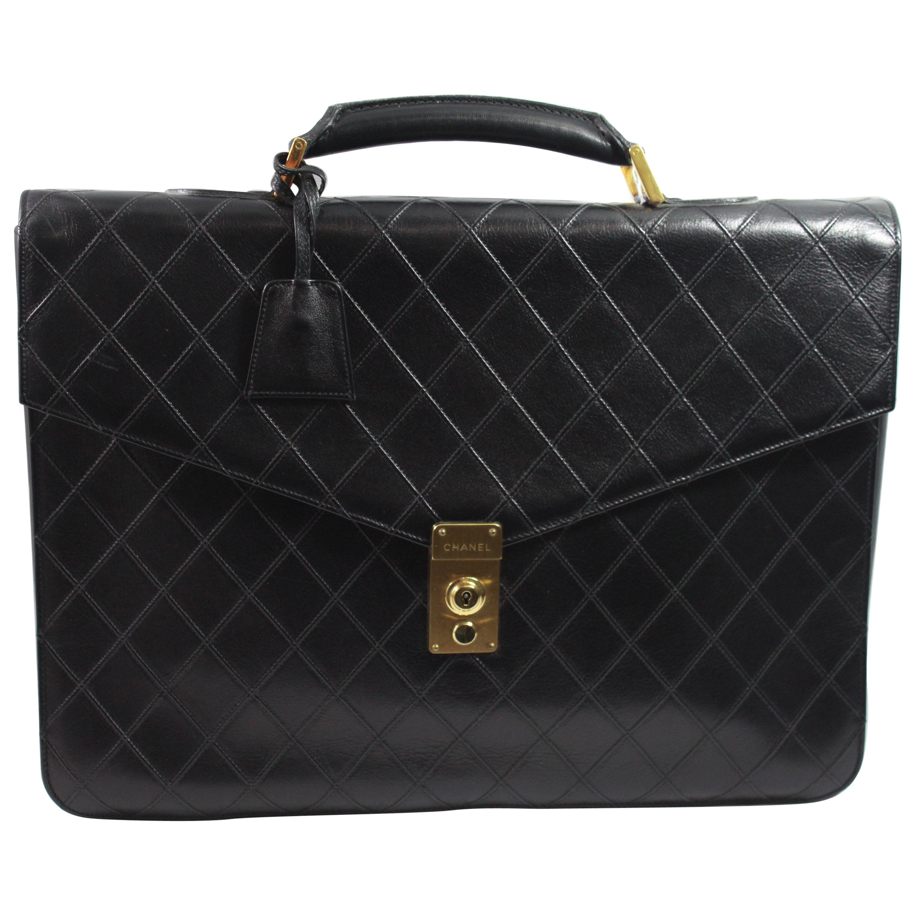 Chanel Briefcase in Black Lambskin leather