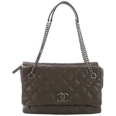 Chanel Ultimate Stitch Top Zip Flap Bag Quilted Calfskin Large