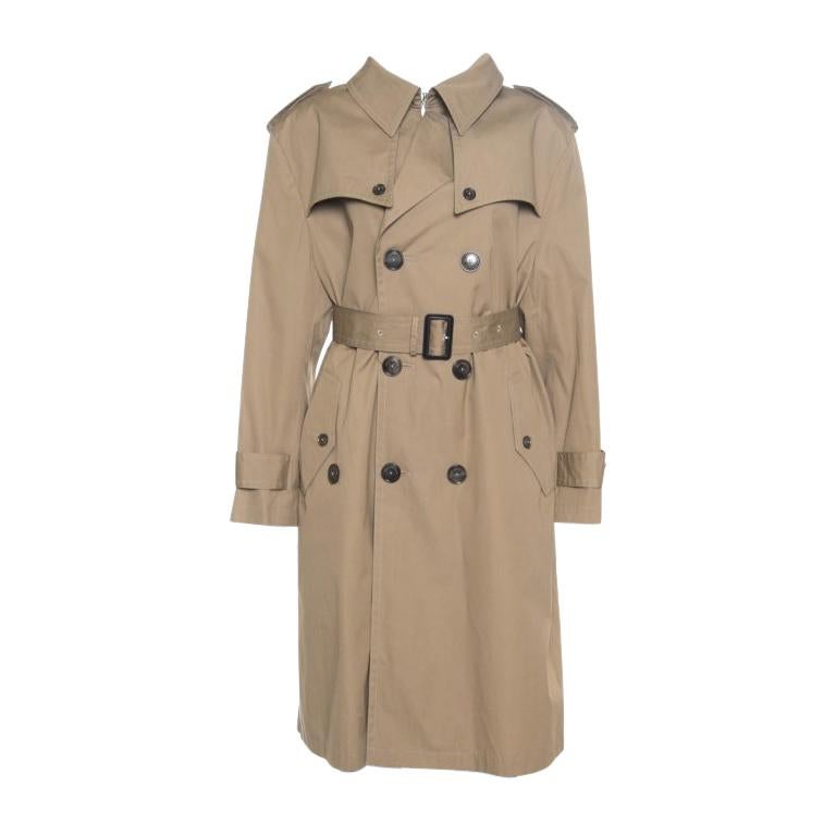 Balenciaga Camel Brown Belted Swing Trench Coat L