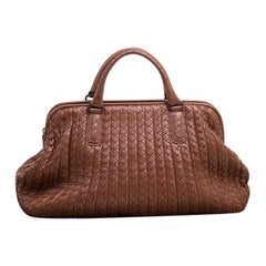 Bottega Veneta Brown Intrecciato Leather New Bond Satchel