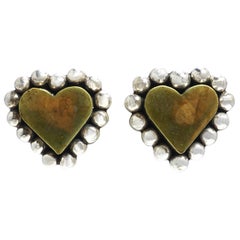 Vintage Signed Brenda Schoenfeld 1994 Mexico Heart Earrings