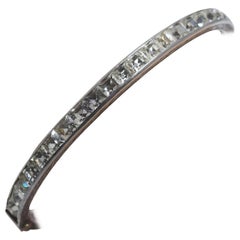 Vintage Art Deco 1930s Sterling Silver & Crystals Bracelet