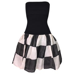 1992 Dolce & Gabbana Fold Over Black & White Mini Dress w Shorts