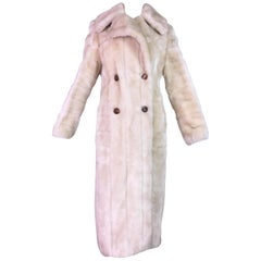 Retro F/W 1996 Gucci by Tom Ford Blonde Faux Fur Full Length Coat Jacket