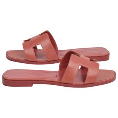 Hermes Sandal Flat Oran Rare Blush Pink Chevre 36 / 6 new