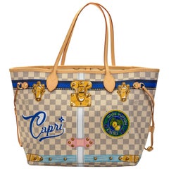 Neu in Box Louis Vuitton Limited Edition Capri Neverfull Damier Azur Tasche