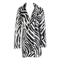 Vintage NEW VERSACE VERSUS MEN'S WATERPROOF ZEBRA PRINT COAT for MEN