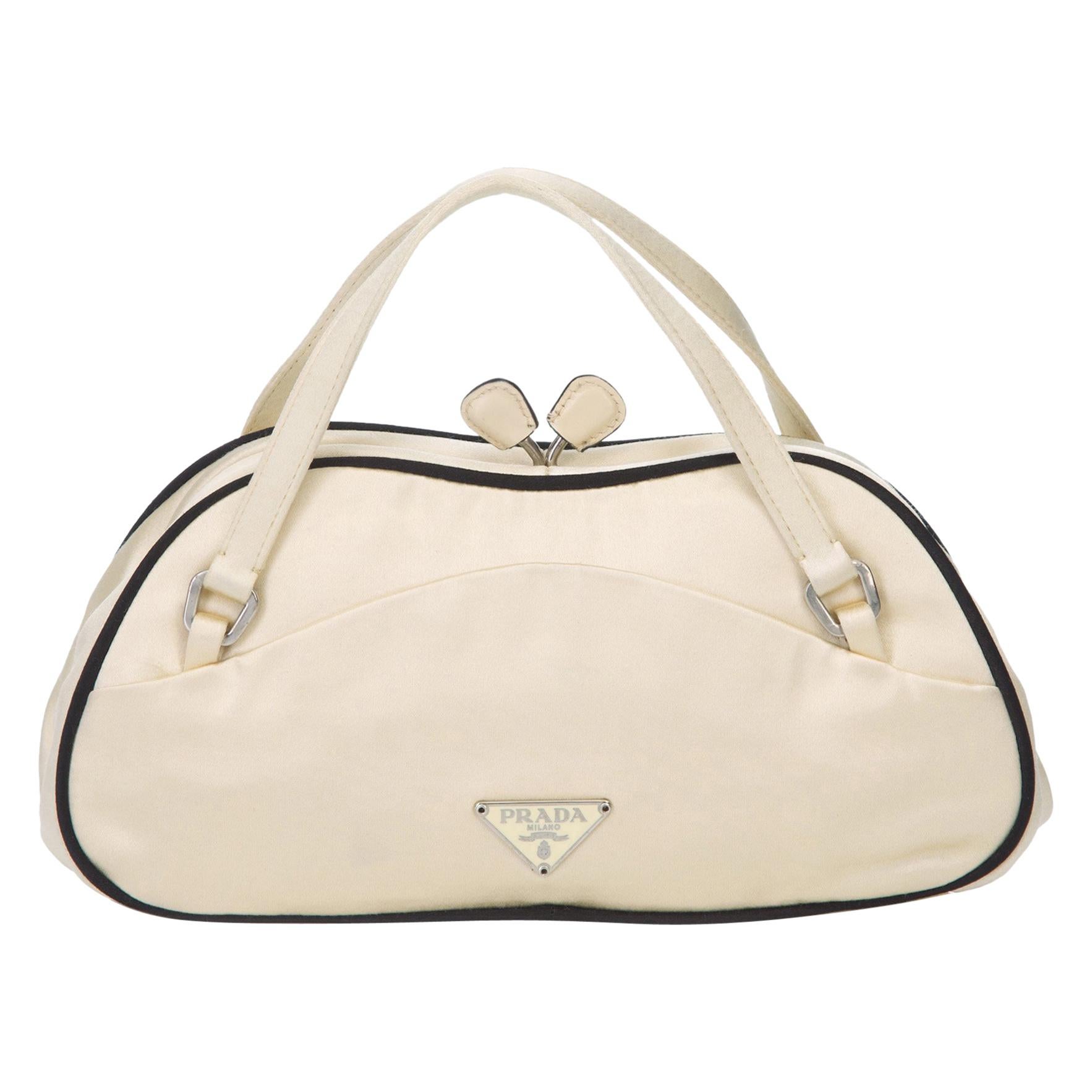 Prada White Satin Handbag