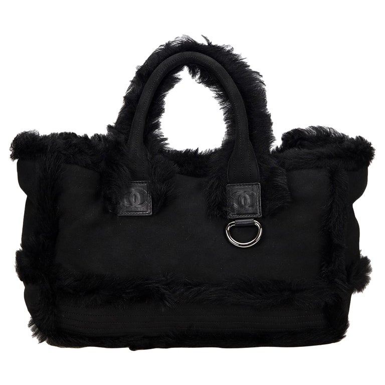 Chanel Black Fur Tote Bag at 1stdibs