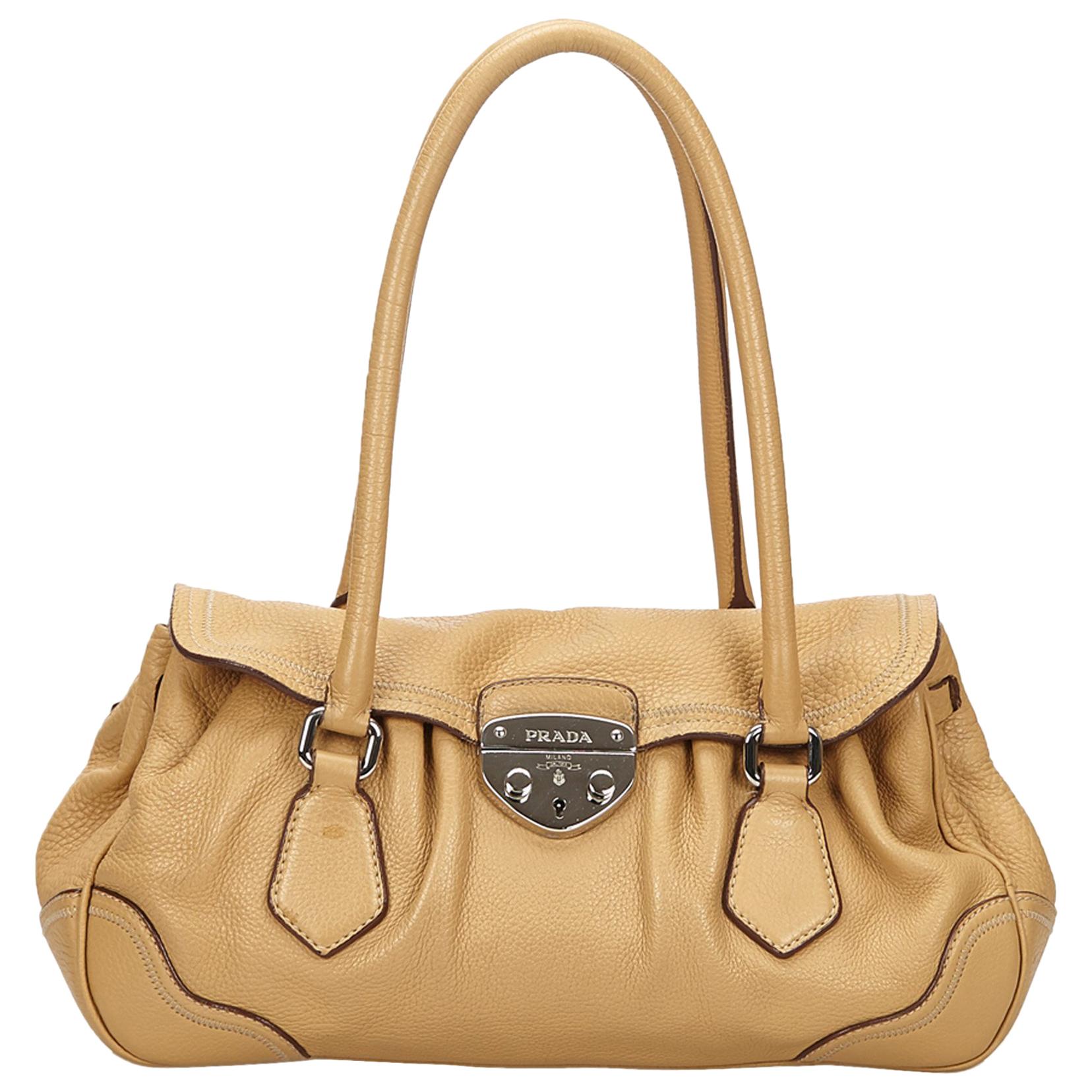 Prada Brown Leather Shoulder Bag
