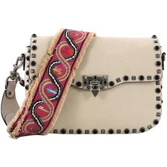 Valentino Rolling Rockstud Crossbody Bag Leather with Cabochons Medium