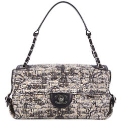 Chanel Vintage Belted CC Chain Flap Bag Painted Tweed Medium