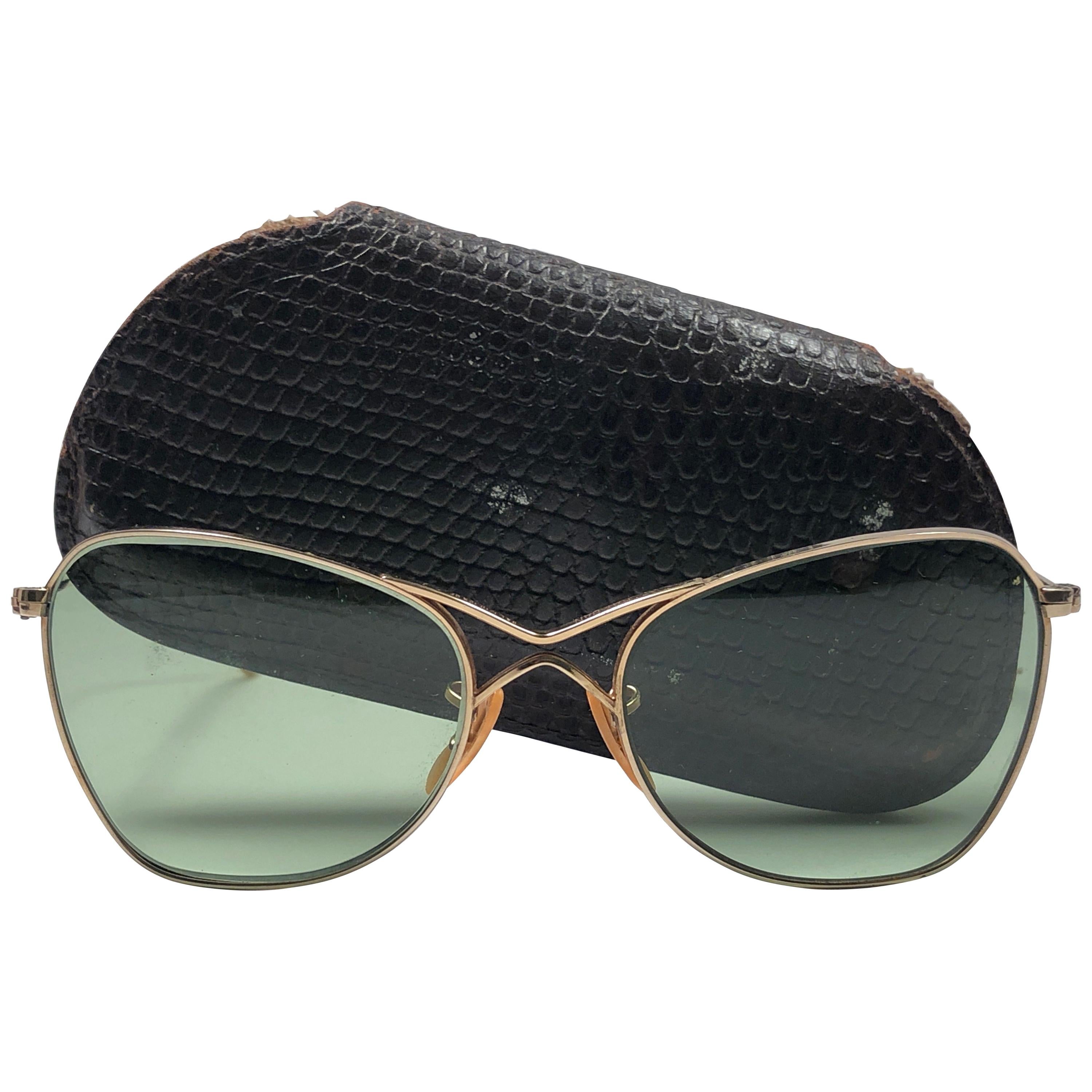 Vinatge B & L Ray-Ban, 12 K Or Plaqué, Aviator Lunettes De Soleil Avec Un  Boîtier D¿Origine.