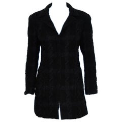 Chanel Black Fall 05 Longline Single Breasted Jacket W/ Satin Bows on Sleeve