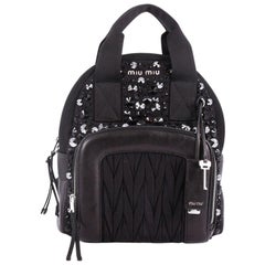 Miu Miu Backpack Embellished Matelasse Nylon Medium