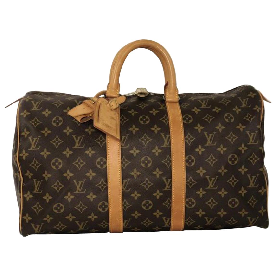  Louis Vuitton Monogram Keepall 45 Top Handle Travel Bag For Sale
