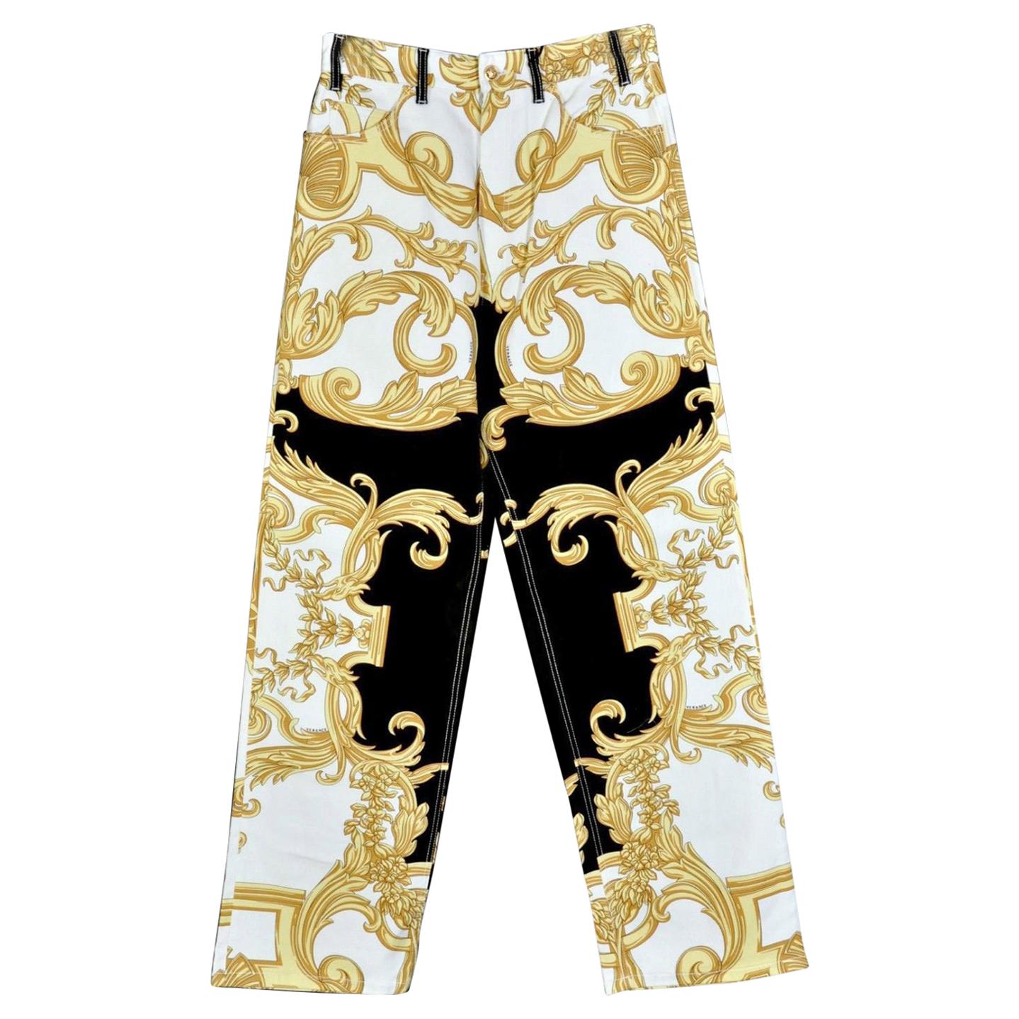 NEW VERSACE BAROCCO PRINTED JEANS for MEN size 32 For Sale at 1stDibs | versace  men's pants, versace barocco pants, versace pants men's