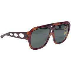 New Vintage Ray Ban B&L Corrigan II Tortoise Metal Temples Grey Lens Sunglasses