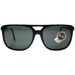 Mint Vintage Ray Ban B&L Style F1 Black Oversized Grey Lens Sunglasses