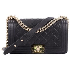 Chanel Boy Flap Bag Quilted Caviar Old Medium