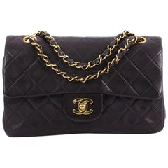 Chanel Vintage Classic Double Flap Bag Quilted Lambskin Small
