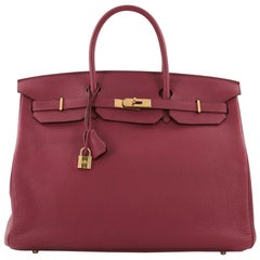 Hermes Birkin Handbag Rubis Togo With Gold Hardware 40