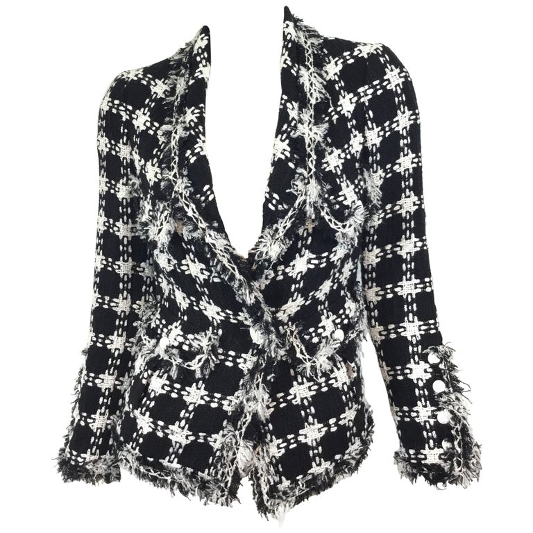 black and white chanel jacket