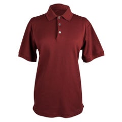 Hermes Men's Polo Style Rouge H with Navy Edging XL