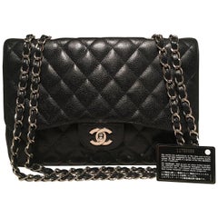 Vintage Chanel Handbags And Purses 3 243 For At 1stdibs Chanel Black Caviar Jumbo Classic Flap Shoulder Bag