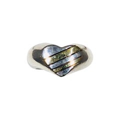 Cartier 1970er Jahre gemischt Metall Herz Ring 18K und 925