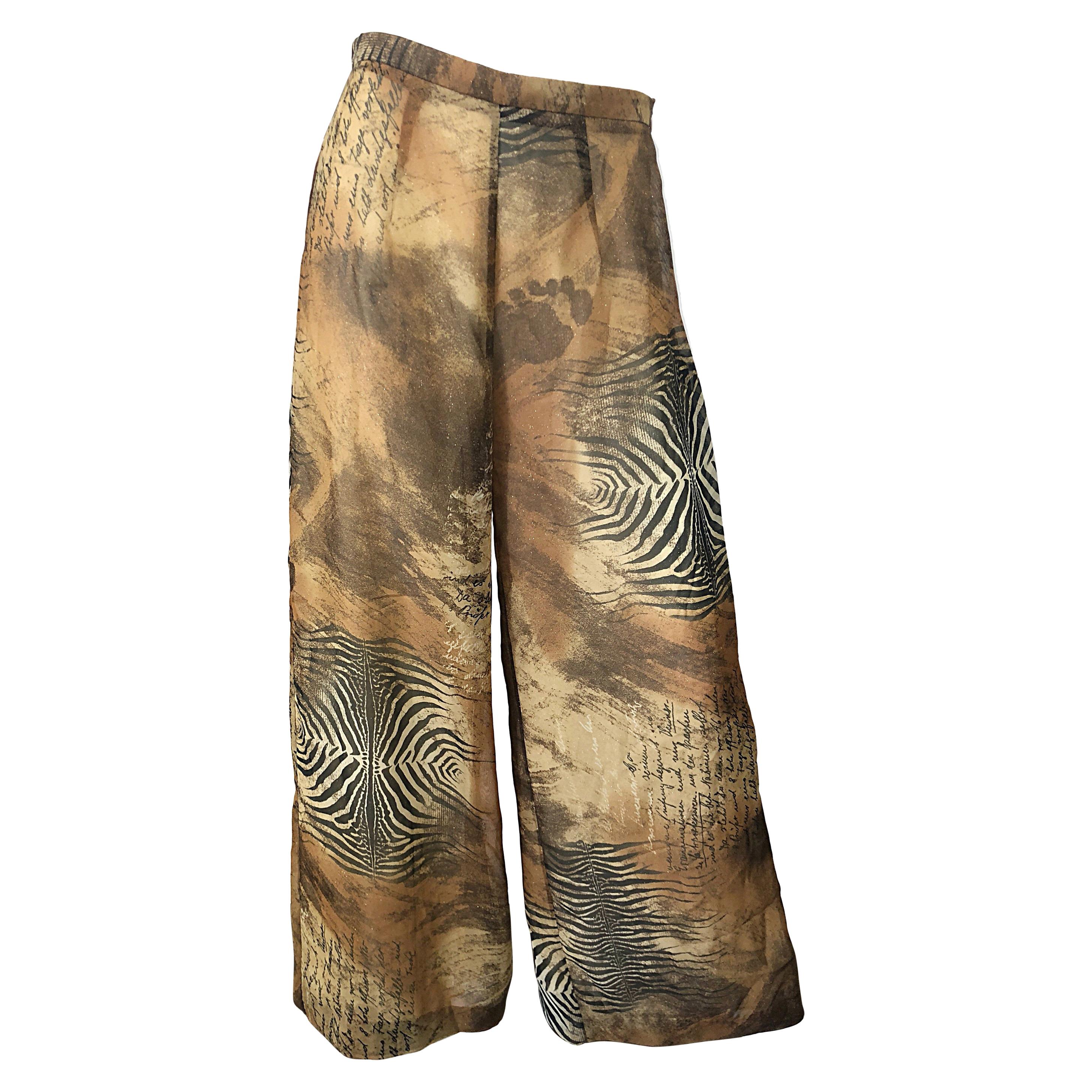 Erstaunliche Vintage 90er Jahre Hose mit weitem Bein aus den 1990er Jahren mit Sandmuster