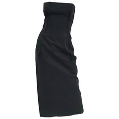  1990s Yohji Yamamoto Black Cotton Dress