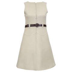 1960s Courreges Cream Wool Daydress with Belt