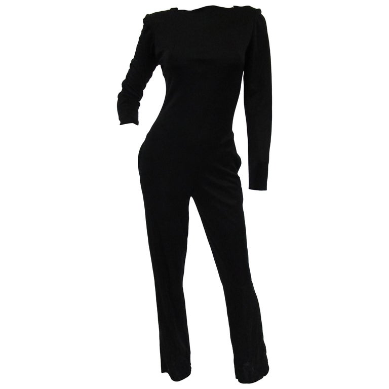 1980s Yves Saint Laurent Black Jumpsuit New with Tags at 1stdibs