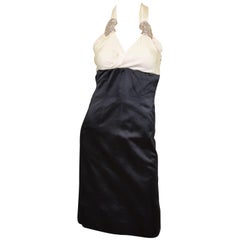 2006 Chanel Silk Satin Formal Dress with Rhinestones