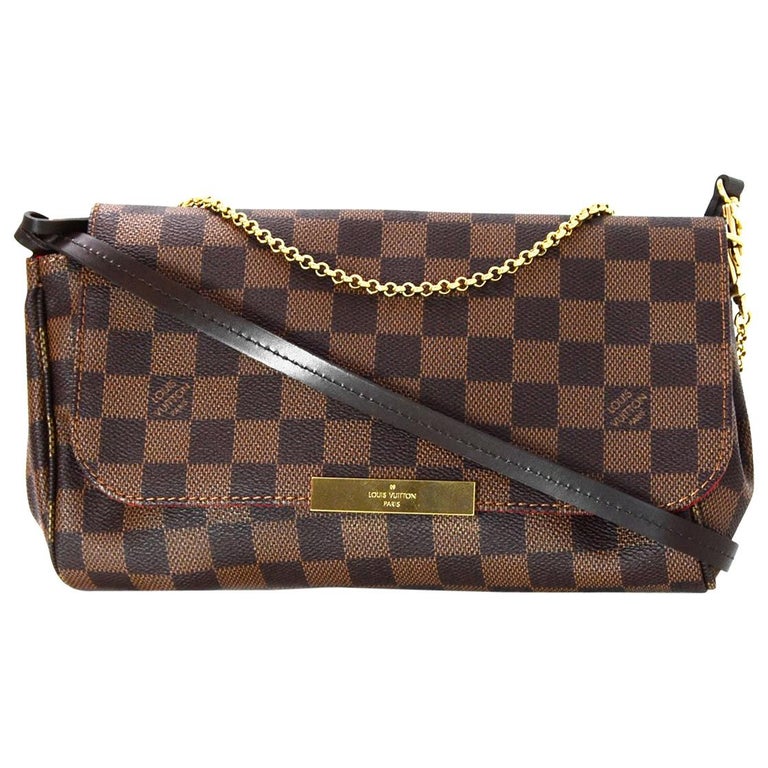Louis Vuitton 2017 Brown Damier Canvas Favorite MM Crossbody Bag For Sale at 1stdibs