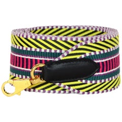 Hermès Multicolor Canvas Sangle Cavale 25mm Black Swift Leather Long Bag  Strap at 1stDibs