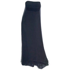Vintage 1960s Stavropoulos Black Silk Evening Dress 