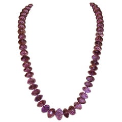 Natural Faceted Amethyst Bead Necklace, C.1970s