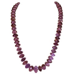 Natural Faceted Amethyst Bead Necklace, C.1970s 