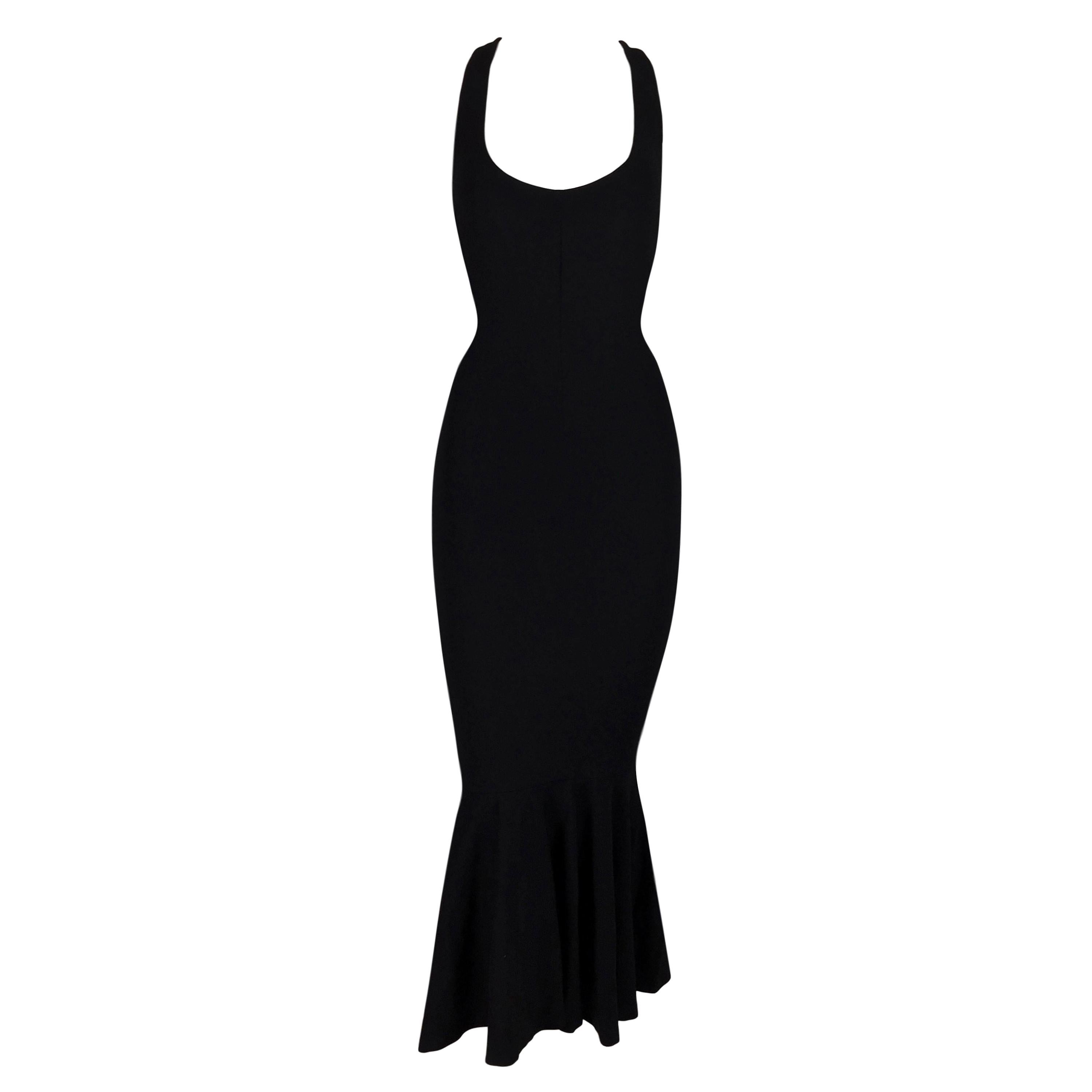 2001 Dolce & Gabbana Black Mermaid Wiggle Dress 40
