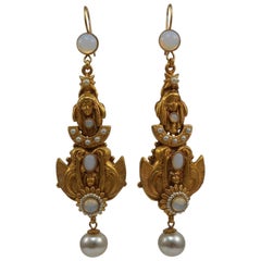 Askew London Winged Goddess and Maiden Drop Earrings