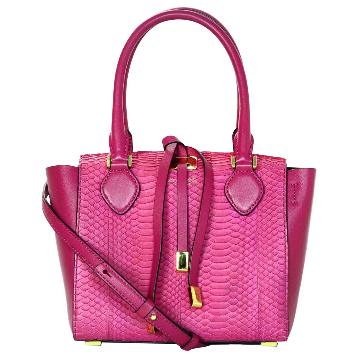 Michael Kors Pink Leather/Python Extra Small Miranda Crossbody Bag