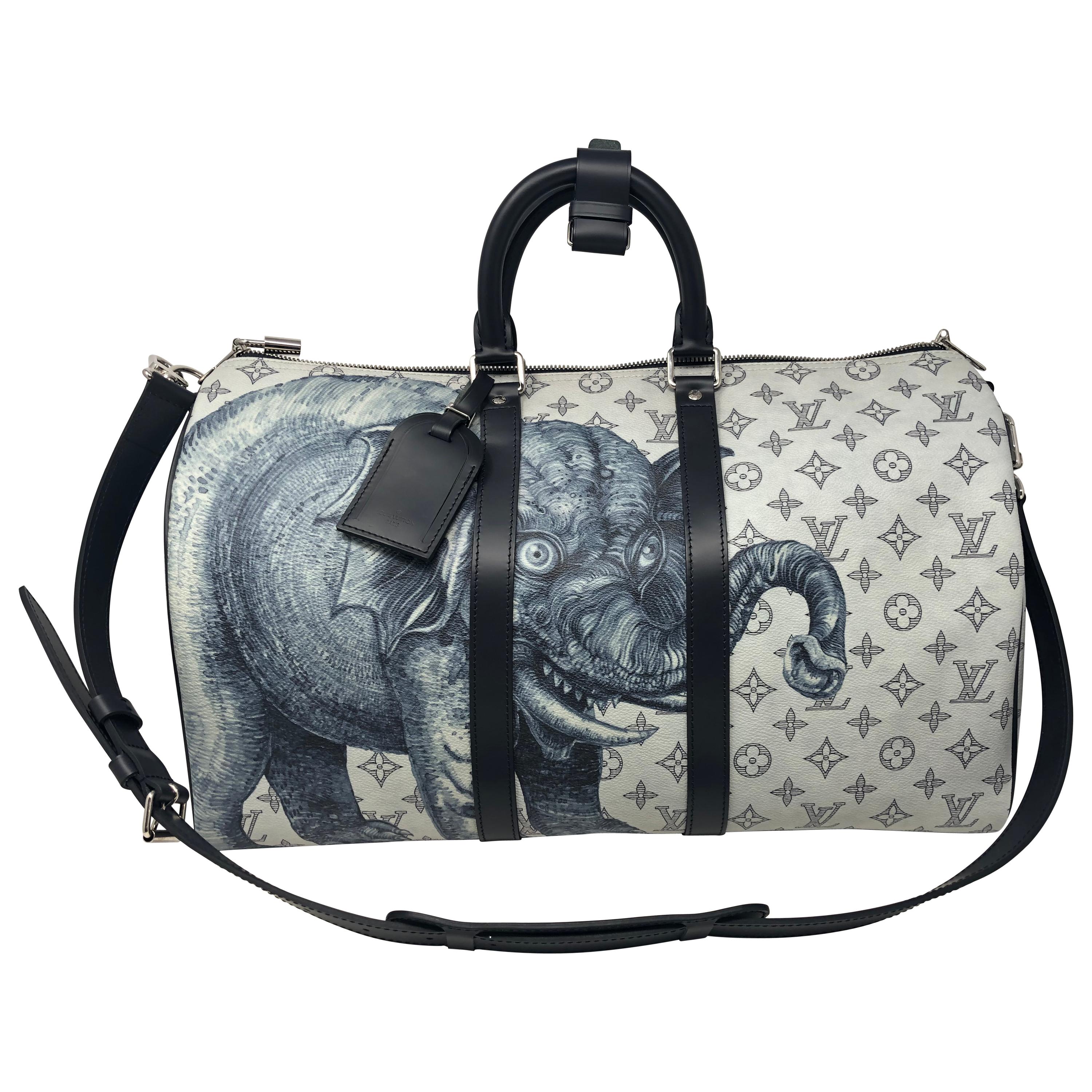 Travel bag Louis Vuitton Keepall 55 customized Fight Club by the artist  PatBo! For Sale at 1stDibs