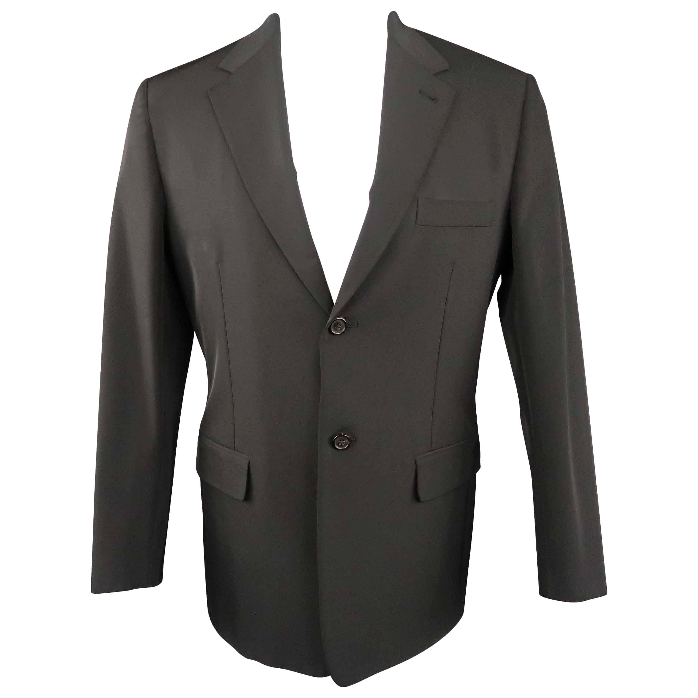 Men's PRADA 40 Black Polyester Blend Sport Coat