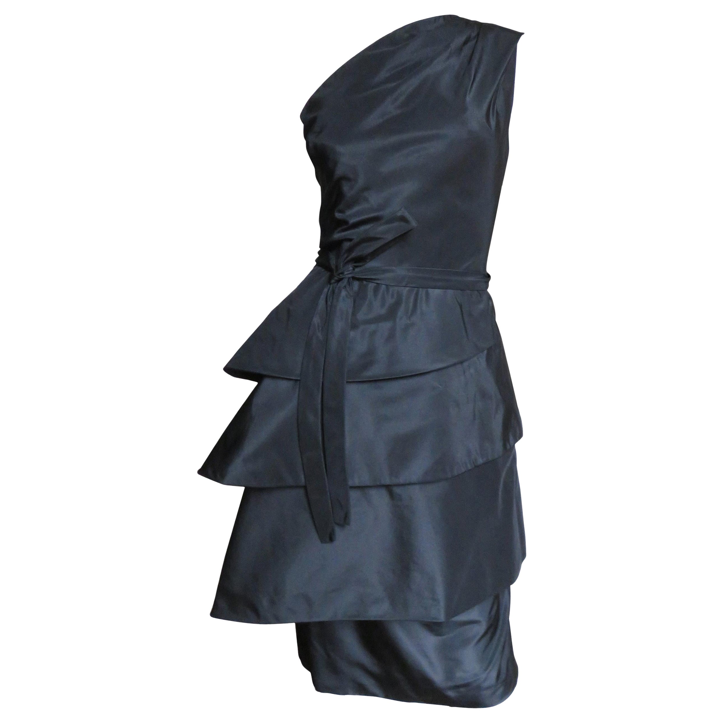 1970s Werle of Beverly Hills Blue Gown Dress
