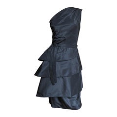 Retro  New Werle of Beverly Hills 1950s Sculptural Silk Dress