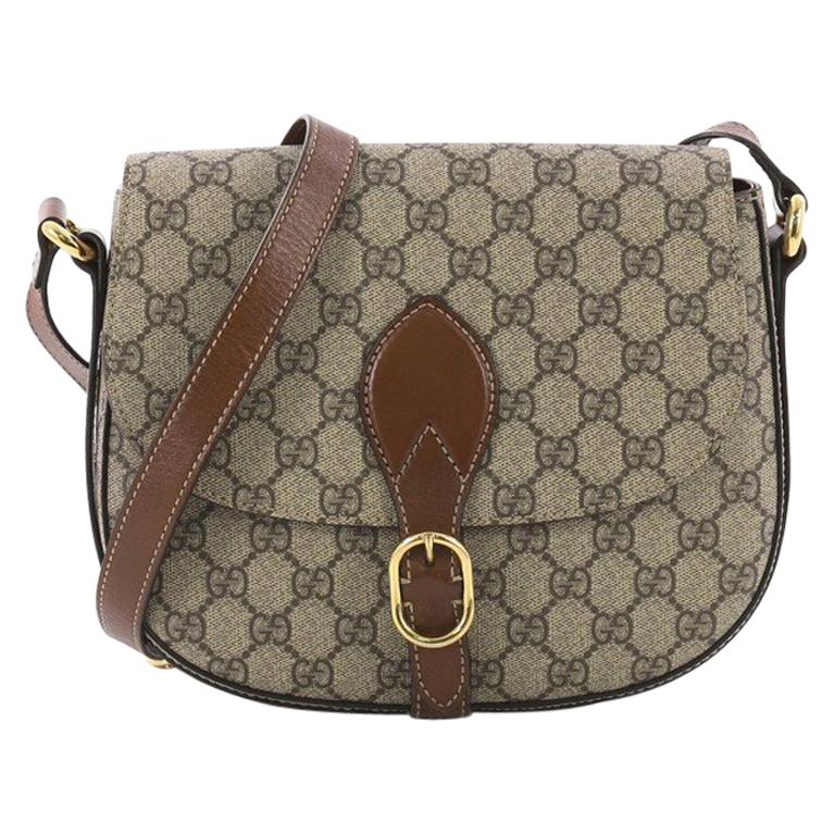 Gucci Flap Saddle Bag GG Coated Canvas Small